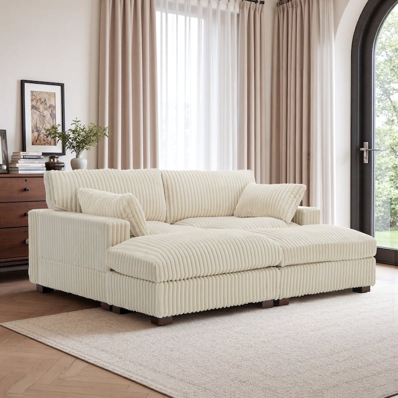 Oversized U-shaped Plush Modular Sectional Sofa Set