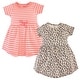 preview thumbnail 1 of 0, Touched by Nature Baby and Toddler Girl Organic Cotton Short-Sleeve Dresses 2pk, Leopard 2T - Baby Toddler Leopard Short-Sleeve