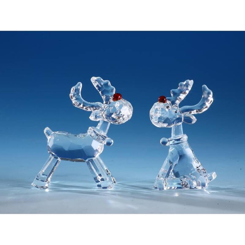 Icy Crystal Moose Tabletop Figurines - 3.25" - Set of 4