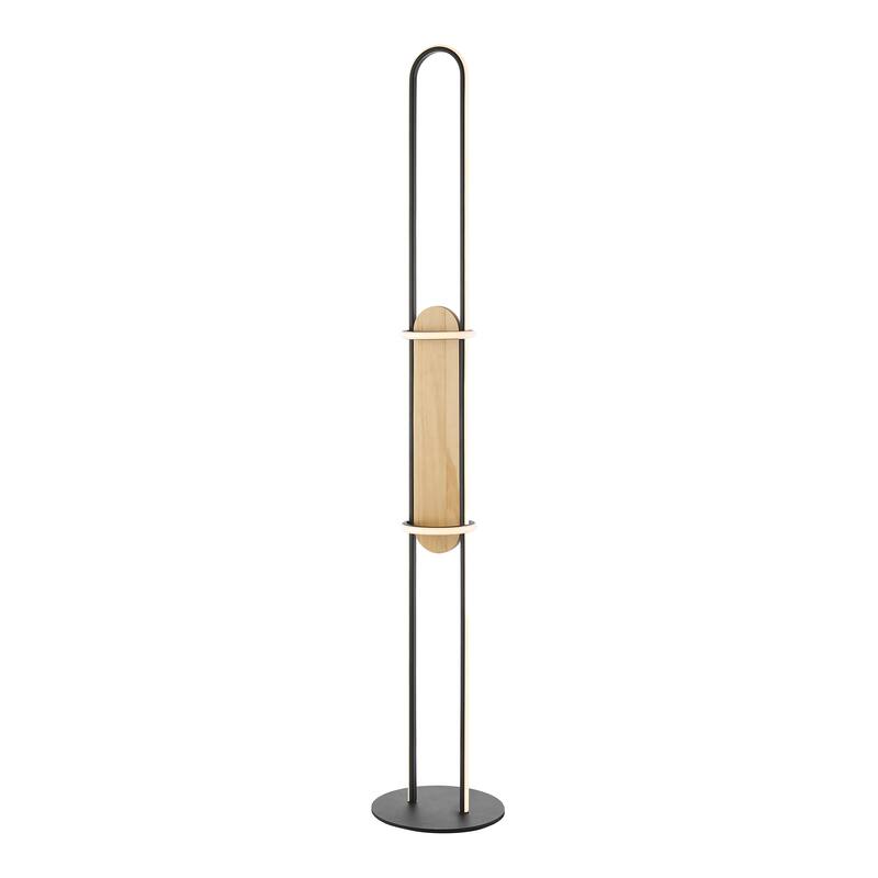 Iron & Wood Floor Lamp - N/A