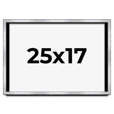 25x17 Shadow Box Frame Silver | 1.375 Inches Deep Real Wood