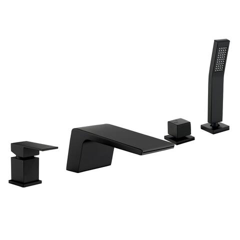 Clihome 1-Handle Tub Deck Mount Roman Tub Faucet with Hand Shower
