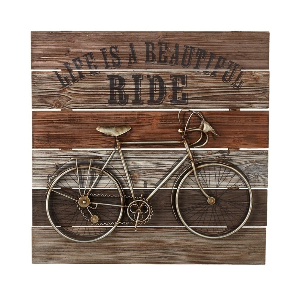 Shop Pack Of 2 Life Is A Beautiful Ride Vintage Bicycle Wall