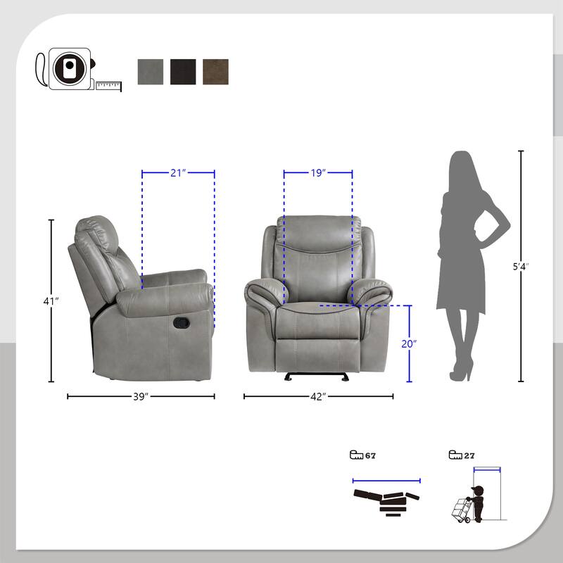Brisa 3-Piece Manual Reclining Living Room Sofa Set