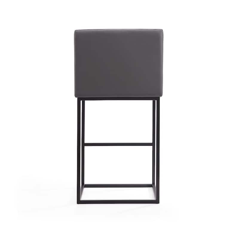Manhattan Comfort Ambassador 42 in. Black Metal Barstool