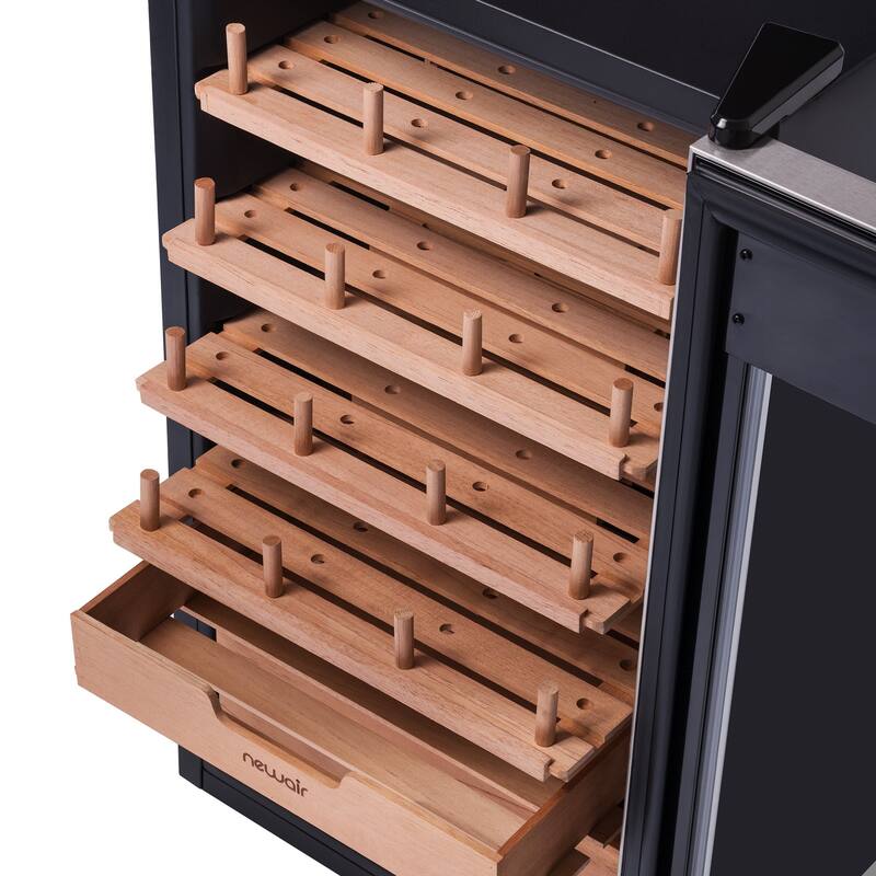 Newair x Boveda 500 Count Electric Humidor, Spanish Cedar Shelves, Temperature Control, Cigar Humidor, Humidity Control