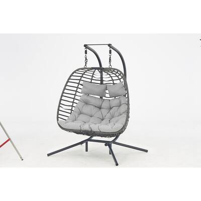 Double Swing Chair with Dark Grey Cushion