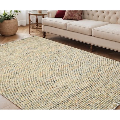 HomeRoots Striped Lodge Rectangle Area Rug - 90.00 in. x 60.00 in. x 0.40 in.