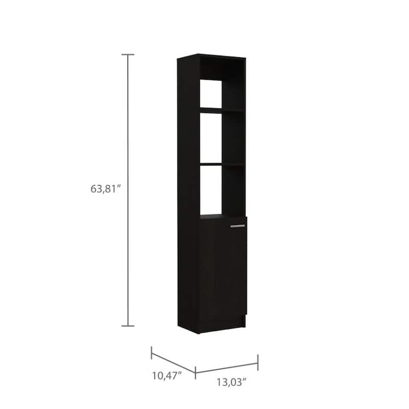 TUHOME Glover 2-Piece Bathroom Set with Linen Cabinet and Medicine Cabinet, Black