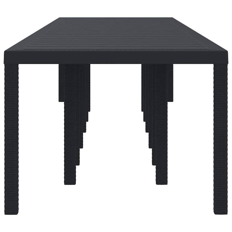vidaXL Garden Table Anthracite/Brown poly rattan