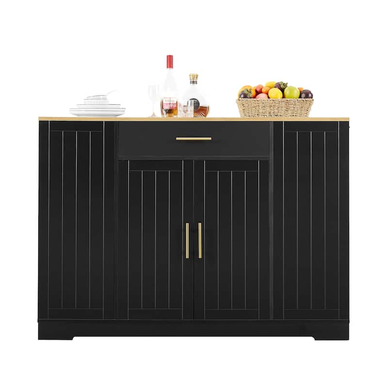 Kitchen Storage Islands with Drawers and Trash Can Storage