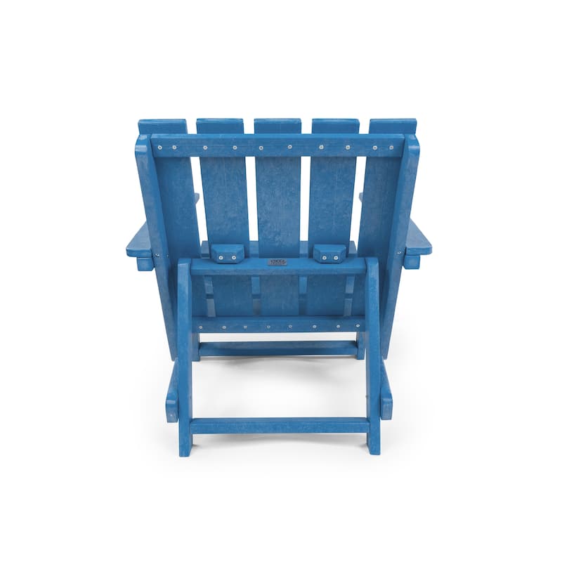 Amalfi Fully Assembled All-Weather Outdoor Folding Modern Adirondack Chair and Table Set - 3-piece