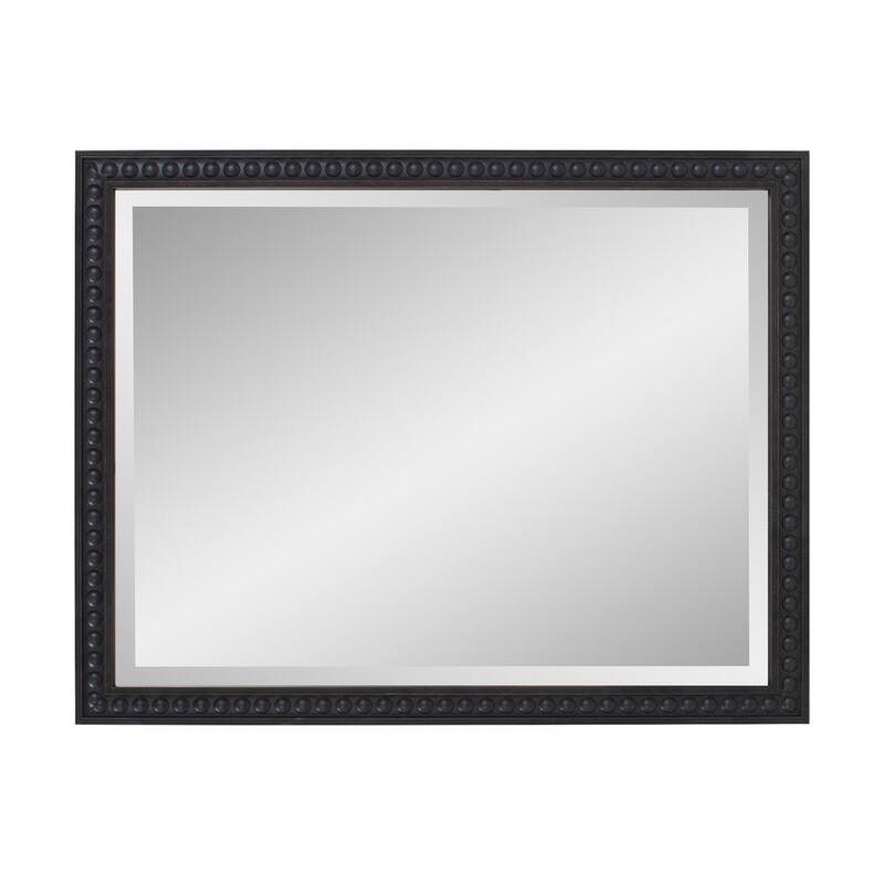 Beaded Vanity Mirror - Black - 34H x 28W x 4D