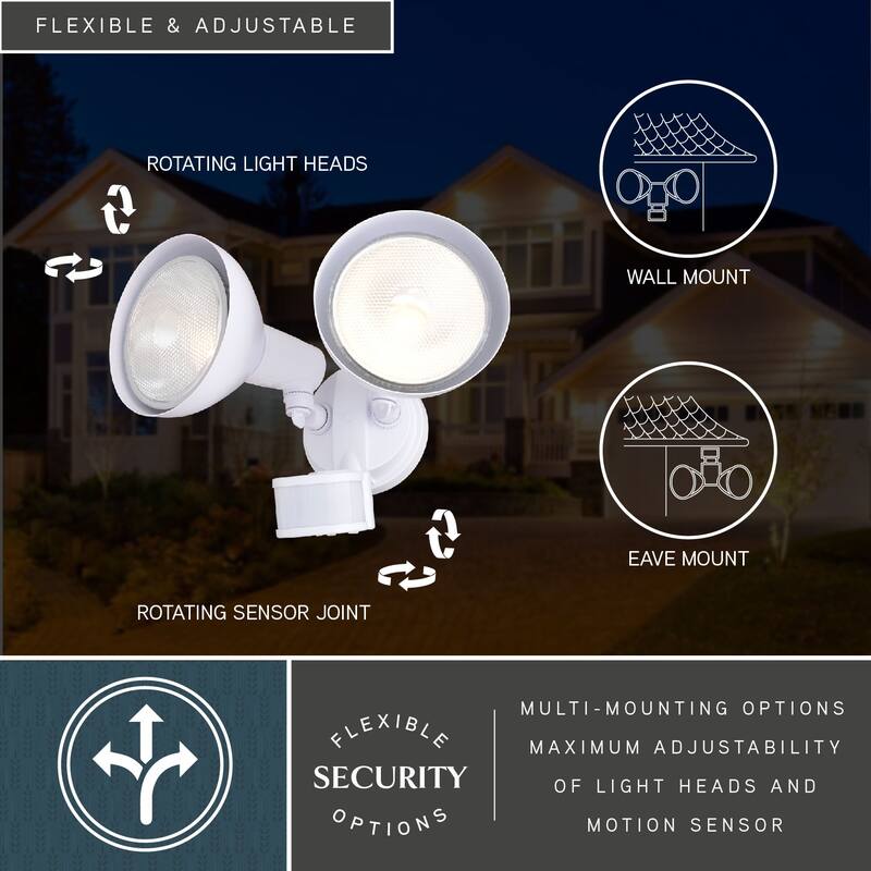 Motion Sensor Dusk to Dawn Outdoor Security Flood Light - 240 Degree Range - 85 Ft