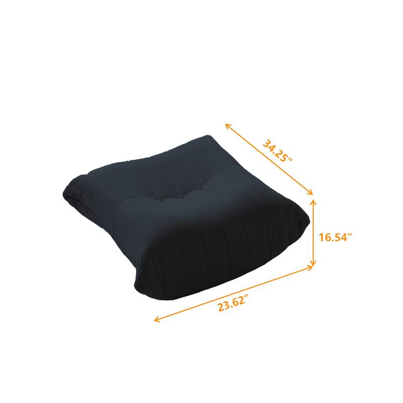 Teddy Fabric Soft Single Sofa with Ottoman