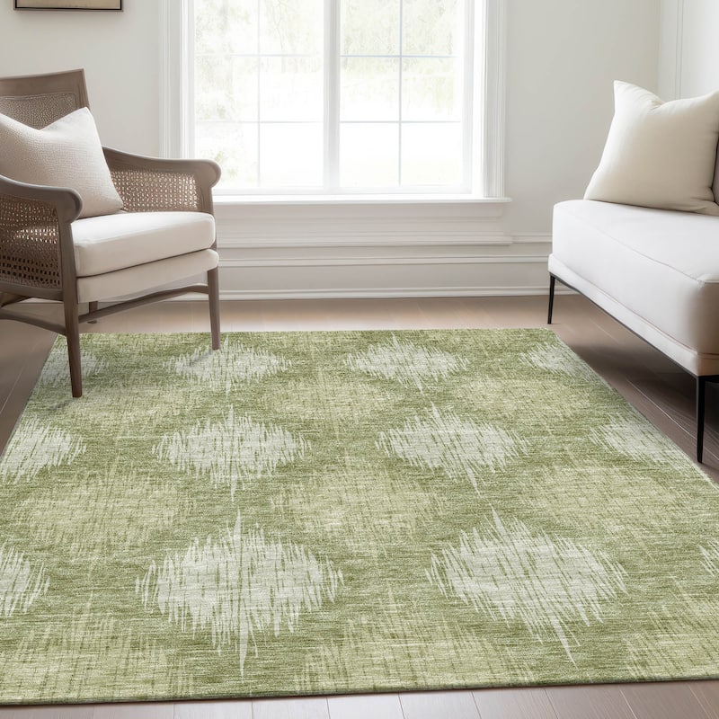 Machine Washable Indoor/ Outdoor Chantille Contemporary Geo Rug
