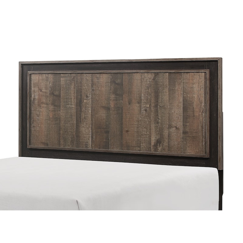 Queen Size Modern Two-Tone Bed with Headboard and Footboard