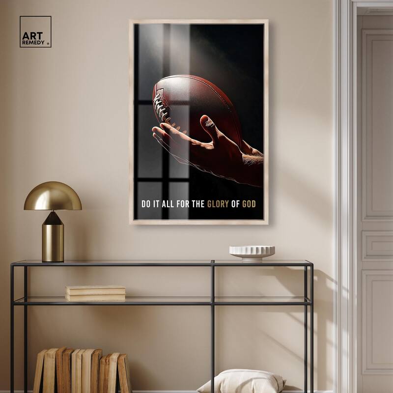 Glory of God Football Shadowbox by Art Remedy