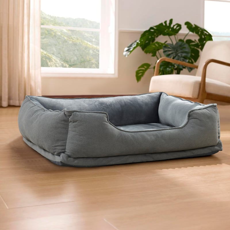 Textured Plush Rectangle Pet Bed