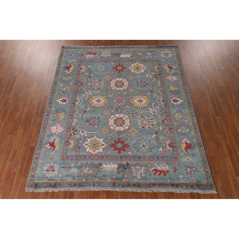 Oushak Indian Area Rug Handmade Wool Carpet - 8'2"x 9'11"