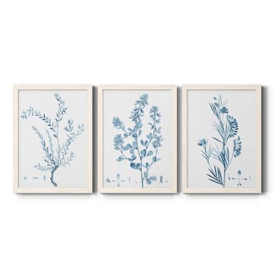 Antique Botanical in Blue VII-Premium Framed Canvas - Ready to Hang - Multi-Color