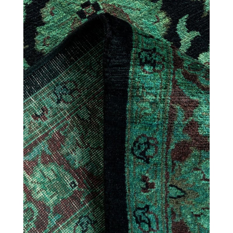 Overton Hand Knotted Wool Vintage Inspired Modern Contemporary Overdyed Black Area Rug - 3' 2" x 5' 0"