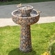 preview thumbnail 2 of 44, Glitzhome 24-inch Outdoor 2-tier Faux Pebbles Polyresin Birdbath Fountain with Pump