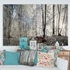preview thumbnail 1 of 15, Designart "Dark Morning in Forest Panorama" Large Canvas Art Print - Multi-color