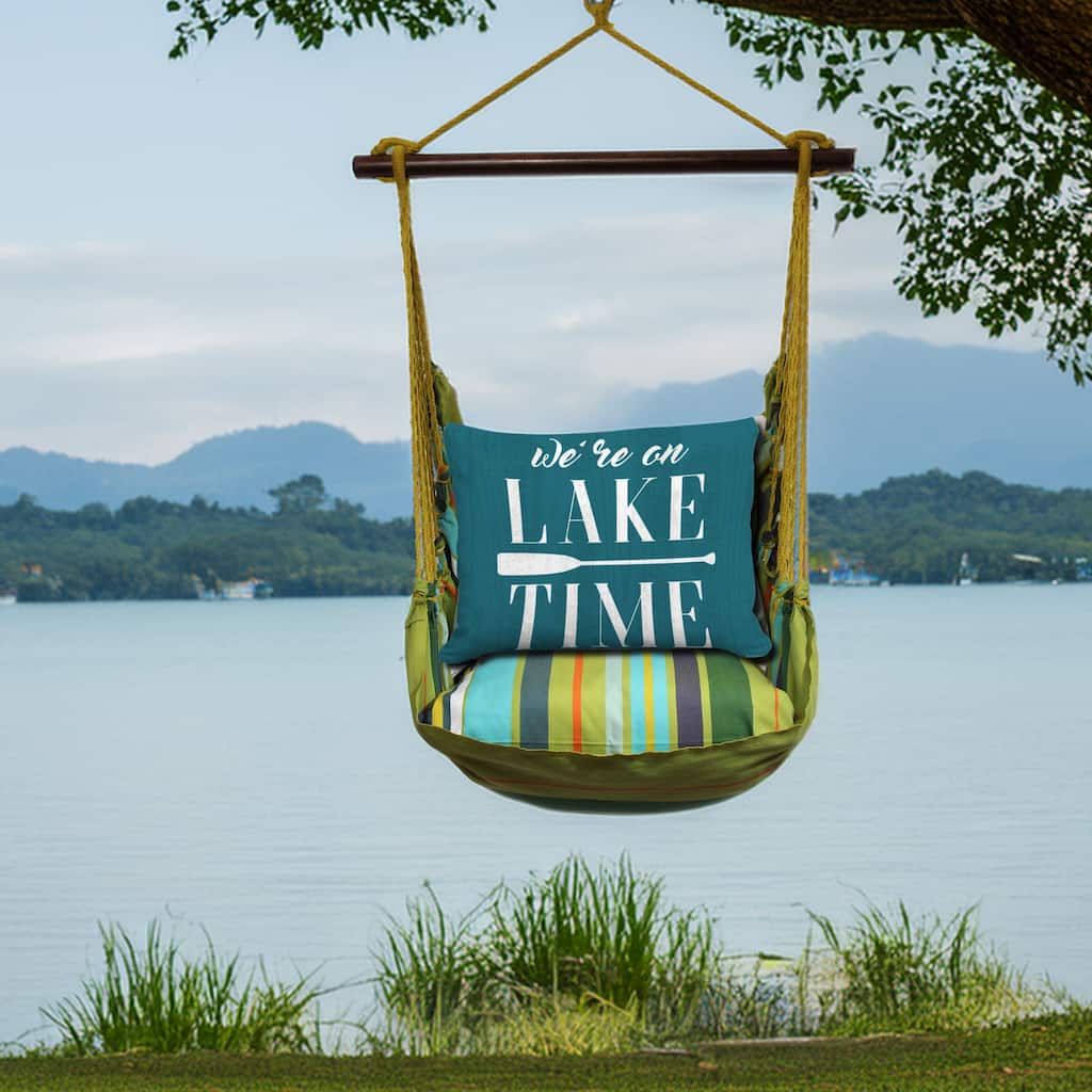Magnolia Casual Swing Set 4 piece - Citrus Stripe w/ Lake Time on Teal