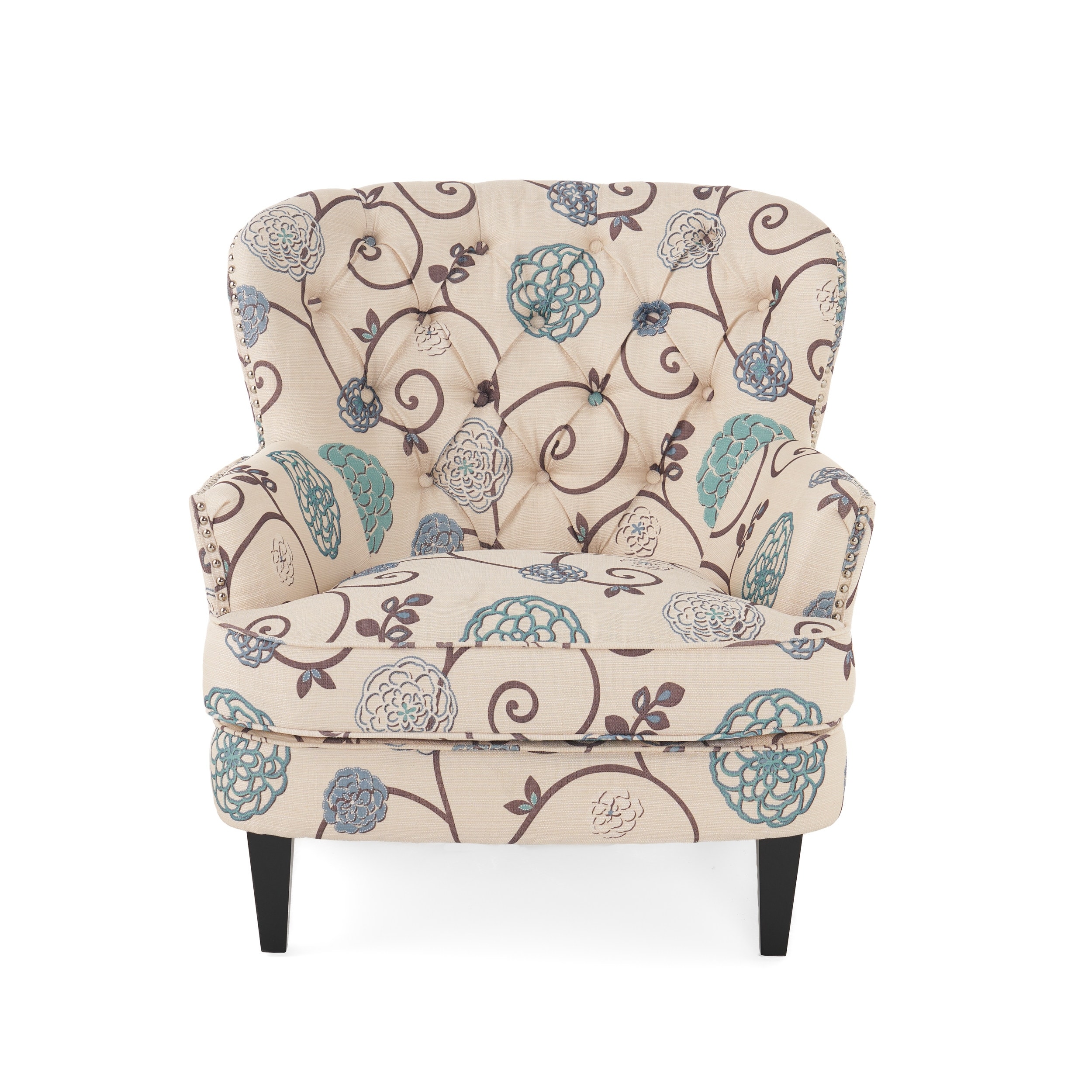 Tafton Floral Fabric Club Chair by Christopher Knight Home On