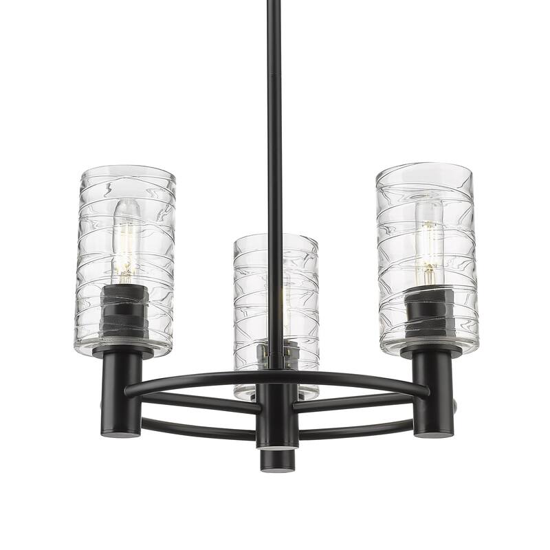 Innovations Lighting 434-3CR-10-18 Crown Point Pendant Crown Point 3 - Matte Black / Deco Swirl