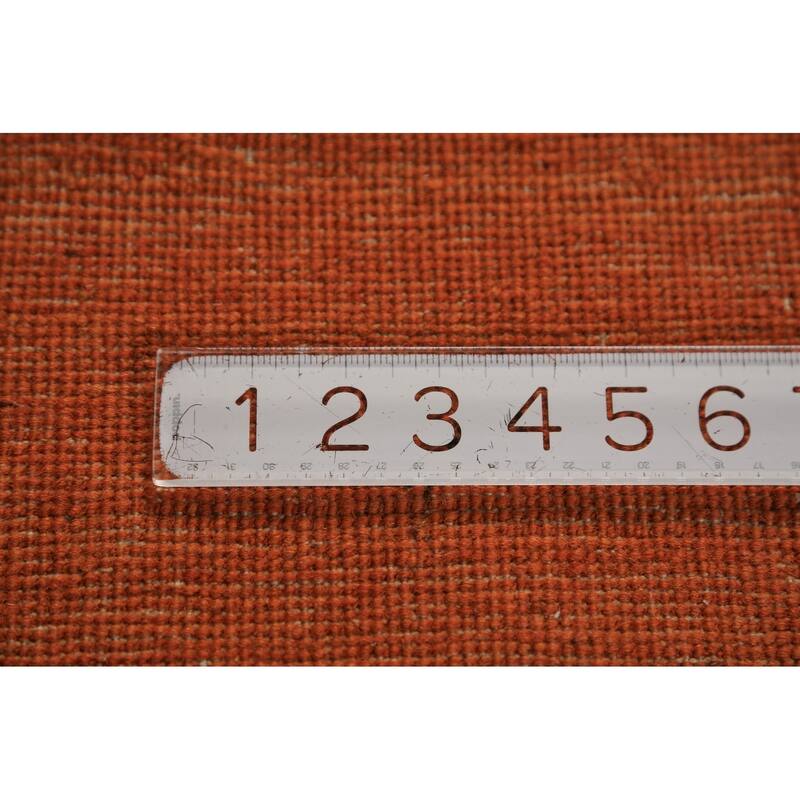 Orange Modern Gabbeh Oriental Foyer Rug Hand-Knotted Wool Carpet - 2'11" x 4'10"