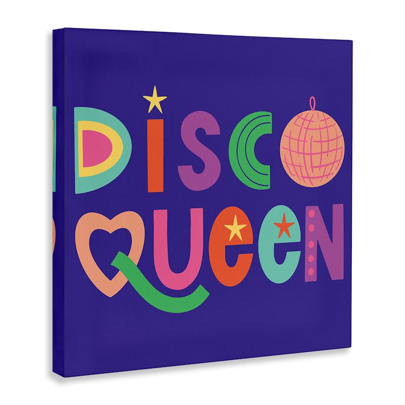Stupell Disco Queen with Retro Letters Canvas Wall Art Design By Sazerelli Designs
