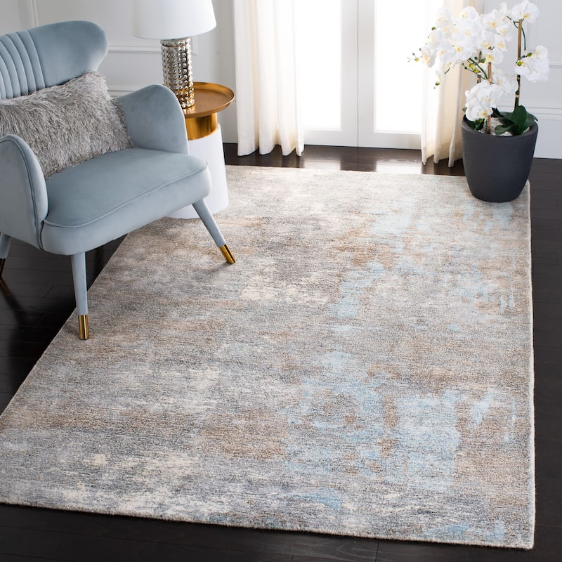 SAFAVIEH Handmade Restoration Vintage Katia Vintage Wool Rug - 5' x 8' - Grey/Blue