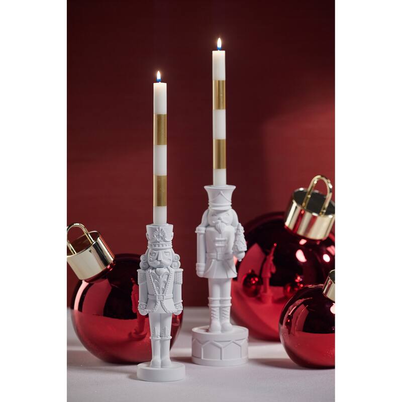 Nutcracker 10" Resin Taper Candle Holder