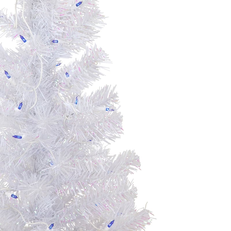 4' Pre-lit Rockport White Pine Artificial Christmas Tree