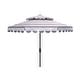 preview thumbnail 8 of 13, SAFAVIEH Outdoor Living Vienna 9Ft Round Double Top Crank Umbrella