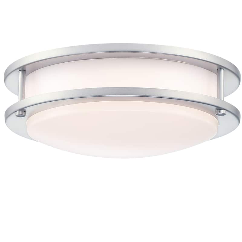 1-Light Metal Rounded LED Flush Mount Ceiling Light - 3.5'' H X 11'' W X 11'' D
