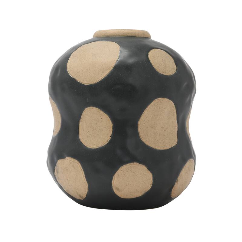Stoneware Vase with Wax Relief Dots