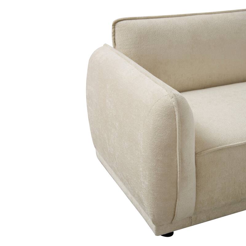 Christopher Knight Home - Silvershade Fabric 84" Round Arm 3 Seater Upholstered Sofa