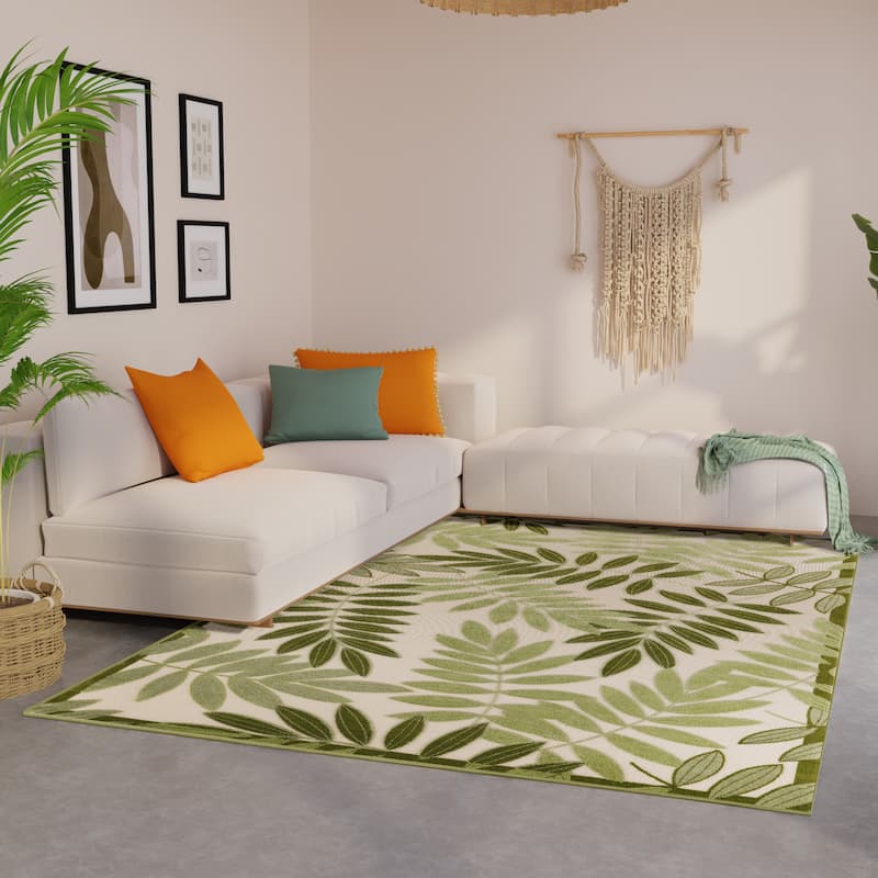 Nourison Alice Indoor/Outdoor Floral Area Rug - 9' x 12' - Ivory/Green