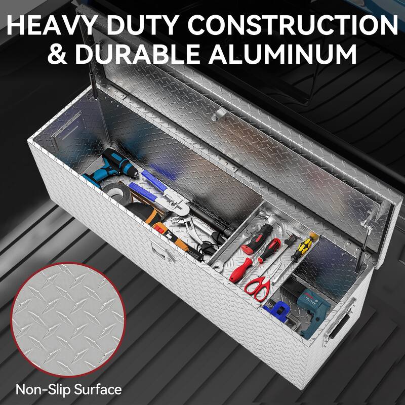 Moasis 49" Aluminum Tool Box Diamond Plate Chest Box