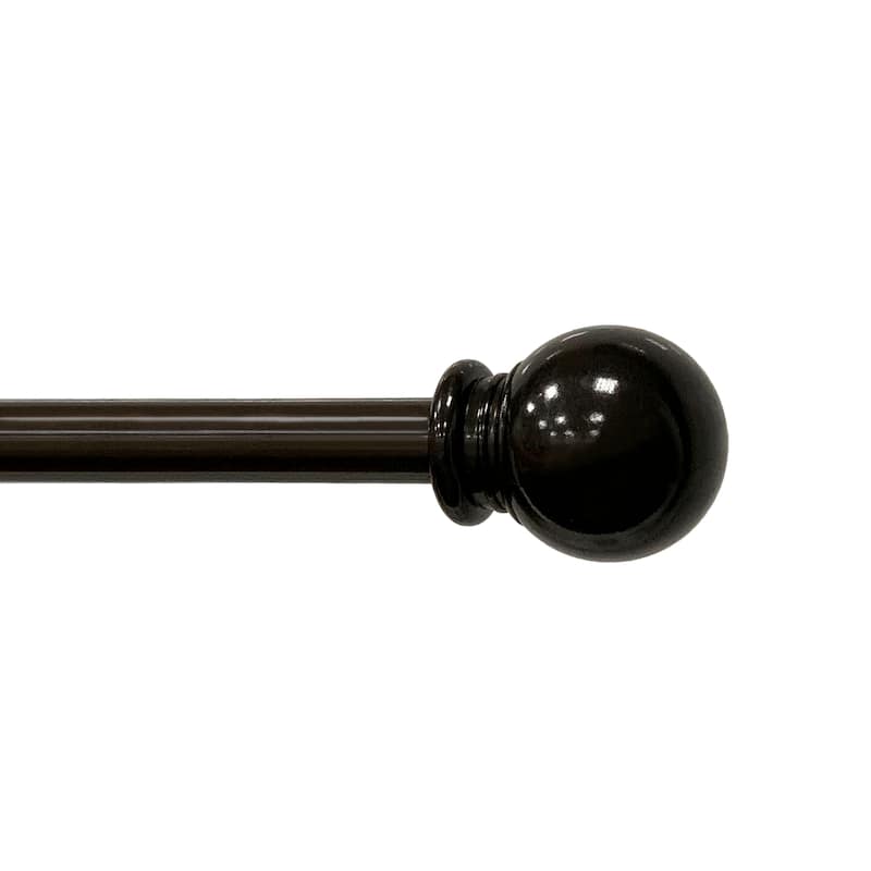 Lumi 5/8" Single Curtain Rod Set Oil Rubbed Bronze/Silver-Ball finials