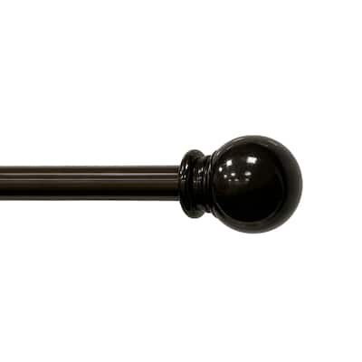 Lumi 5/8" Single Curtain Rod Set Oil Rubbed Bronze/Silver-Ball finials