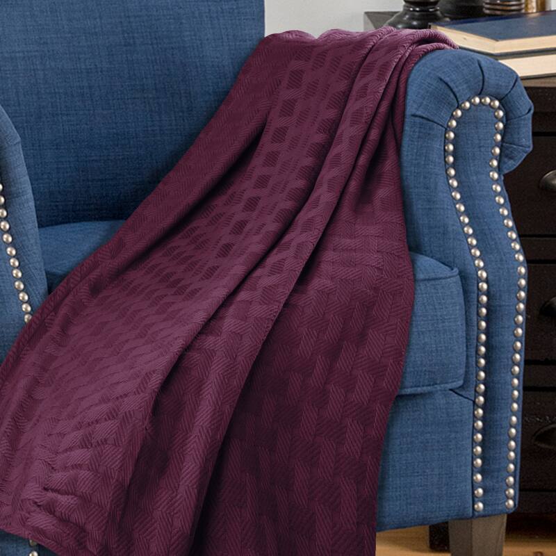 Superior Basketweave All-Season Bedding Cotton Blanket