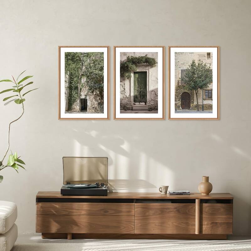 Vintage Italy City Landscape Framed Canvas Wall Art Set