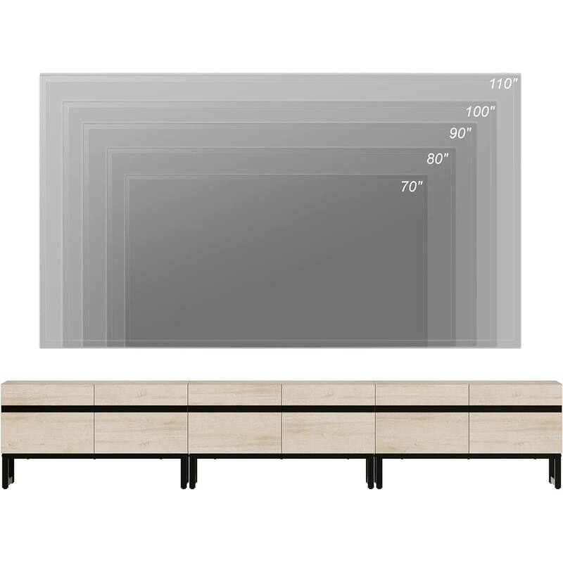 WAMPAT Modern TV Stand Entertainment Center TV Console with Storage Cabinets