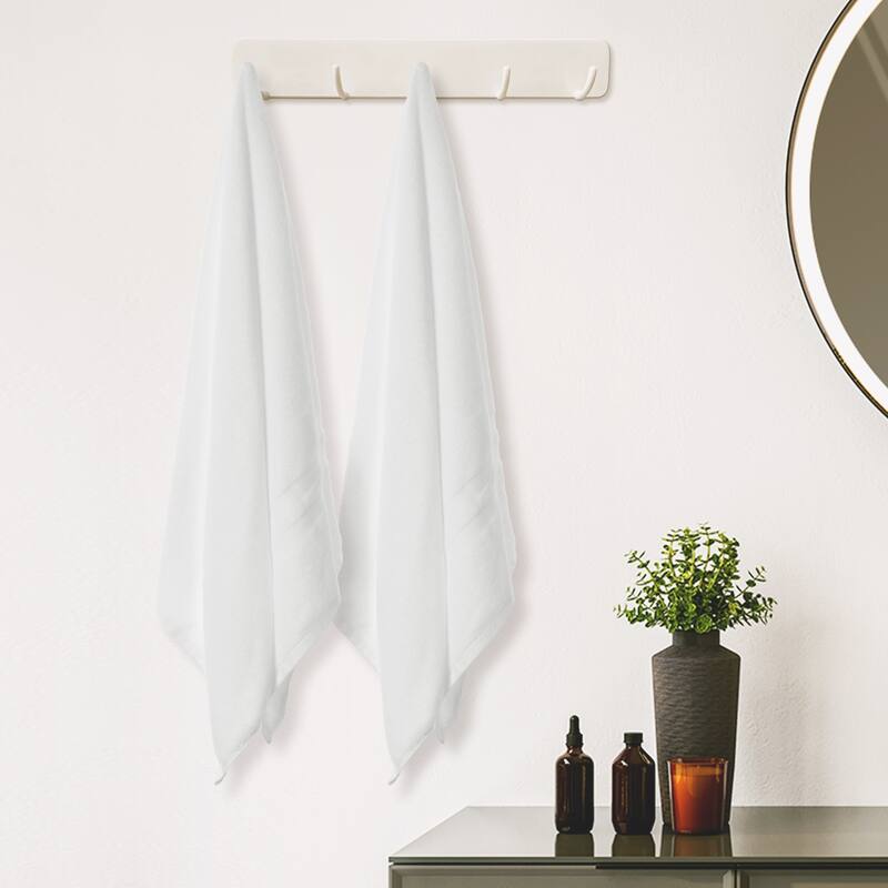 Set of 2 Cotton Bath Towels, Soft, Highly Absorbent and Quick Dry Towels Bathroom, Gym, SPA, Yoga 28" x 56"