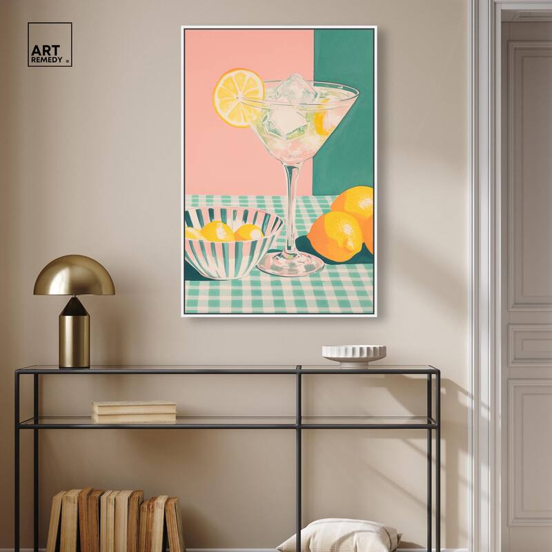 Lemon Slice Drink Canvas by Art Remedy
