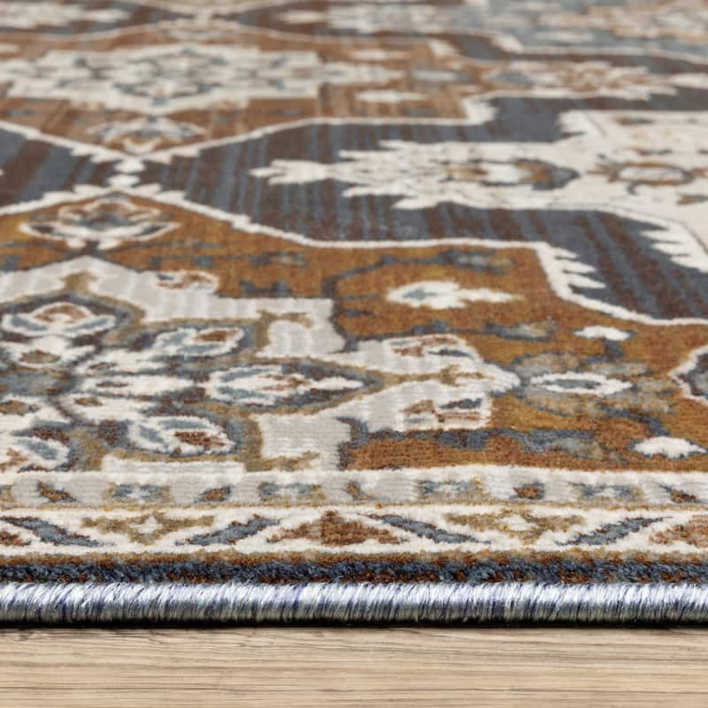 HomeRootsMedallion Traditional Rectangle Area Rug